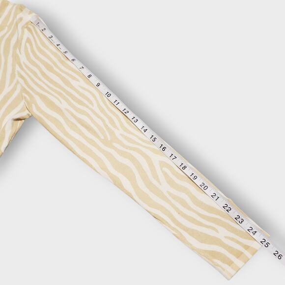 J. Mclaughlin Modal Stretch Zebra Print Sweater Lightweight Tan Cream Medium - Picture 10 of 14